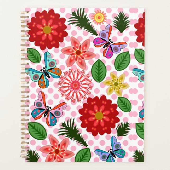 Agenda Modern Spring Garden Butterfly Floral  (Frente)