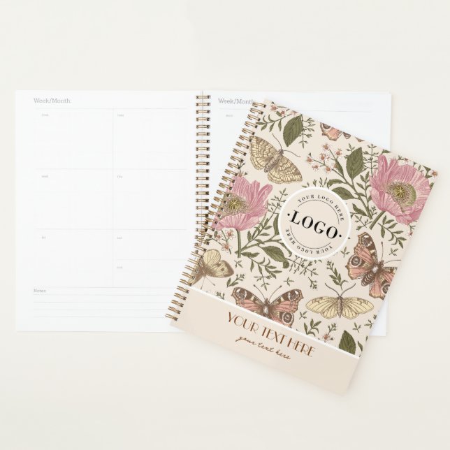 Agenda Modern Trendy Wildflower Floral Monograma Botânico (Exibição)