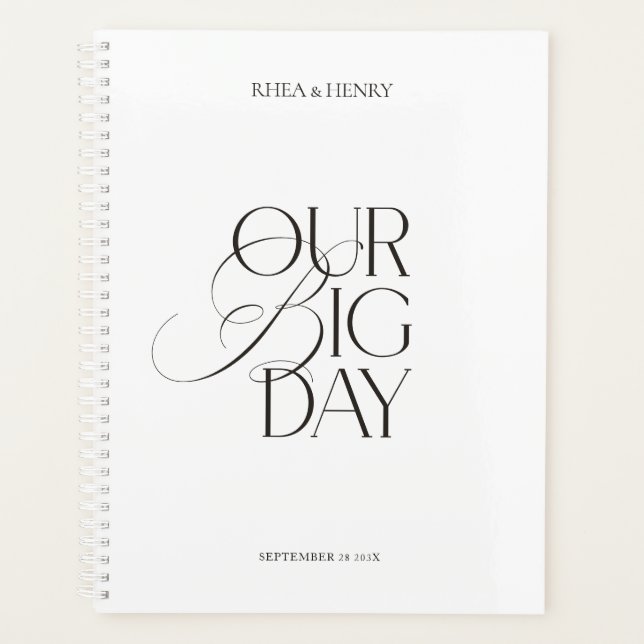 Agenda Modern Wedding Planner Notebook "Our Big Day" (Frente)