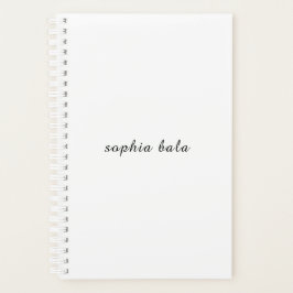 Agenda Modern White Monogram Minimalist Design