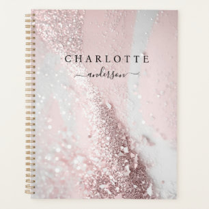 Agenda Moderno, elegante, brilhante, rosa prata