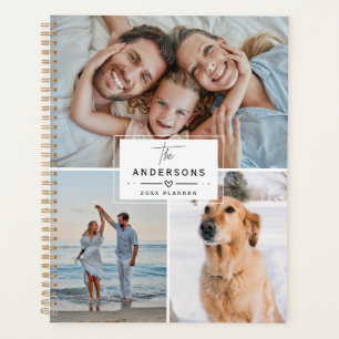 Agenda Moderno Elegante Colagem de Fotos Personalizada Fa