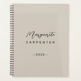 Agenda Moderno Escrito Minimalista Leve Taupe 2023