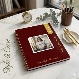 Agenda Moderno Personalizado Foto Texto Elegante