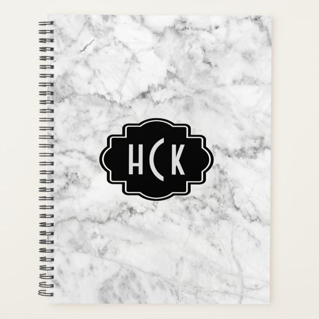 Agenda Moderno White Faux Marble (Frente)
