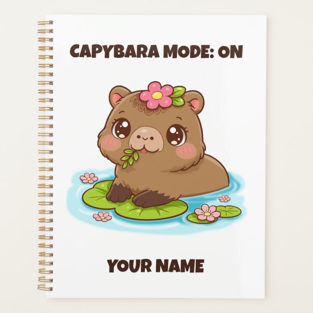 Agenda Modo Capivara Kawaii Fofo Personalizado (Frente)