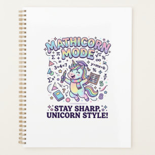 Agenda Modo Unicórnio Mathicorn Encantador Fundo Branco D