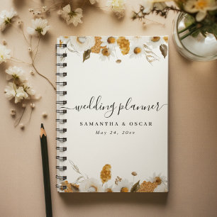Agenda Moldura Floral Amarelo e Branco do Autumn