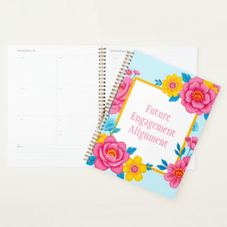 Agenda Moldura Floral com Flores Vibrantes
