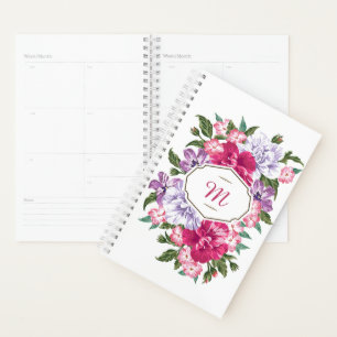 Agenda Moldura floral rosa personalizada