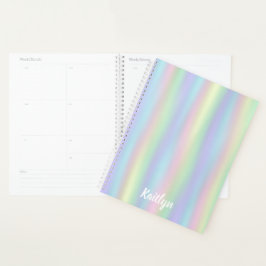 Agenda Mole Arco-Íris Holográfico | Personalizado