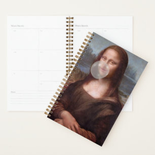 Agenda Mona Lisa a soprar o chiclete da cinza