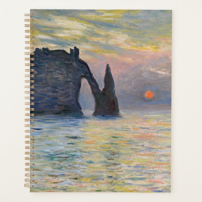 Agenda Monet - Manneport, Cliff em Etretat, Sunset (Frente)