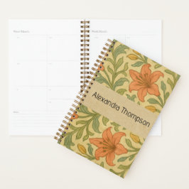 Agenda Monogram classic botanical Willam Kraft background
