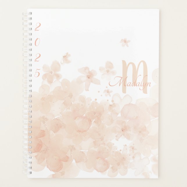 Agenda Monograma Aquarela Pastel 2025 Floral (Frente)