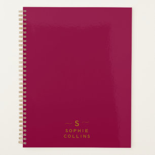 Agenda Monograma Blush Cherry Dourado Name