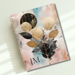 Agenda Monograma Botânico Dourado Elegante<br><div class="desc">Traga elegância e estilo à sua vida cotidiana com este Dourado Planador de Monograma Botânico botânico. Personalize-o com seu próprio monograma ou nome para criar um acessório de um tipo que corresponda perfeitamente à sua personalidade. Personalize com seu monograma ou nome padrão de folha botânica de tendências em cores quentes...</div>