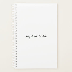 Agenda Monograma Branco Moderno Design Minimalista