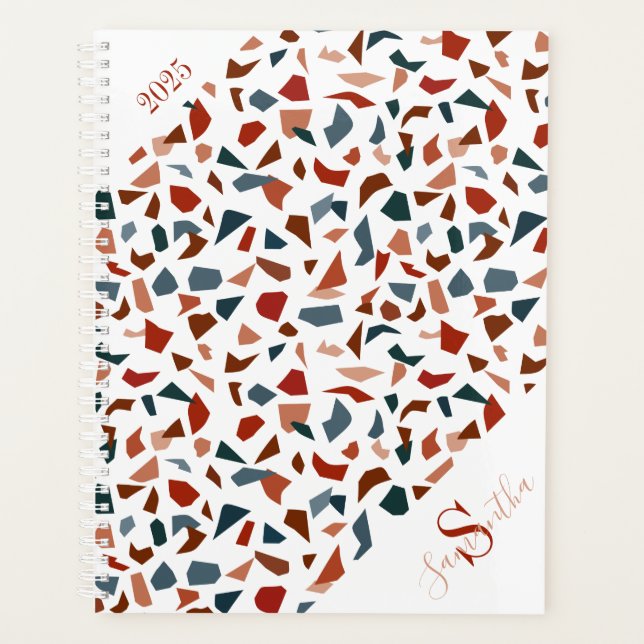 Agenda Monograma castanho elegante (Frente)