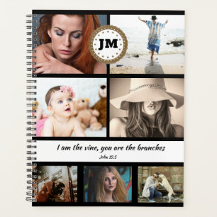 Agenda Monograma Católico Inspiracional John 15:5 DIY