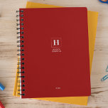Agenda Monograma Clássico Vermelho Crimson Semanal Pessoa<br><div class="desc">Planeador anual de artigos de papelaria pessoal simples com um monograma clássico numa fronteira quadrada. Planeador anual (12 meses) com vista a obter uma visão geral mensal aberta e planilhas de planeamento semanais. Contato para obter assistência na personalização.</div>