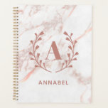 Agenda Monograma cor-de-rosa com qualquer nome e nome ini<br><div class="desc">Personalize com seu próprio nome e inicial. © Gorjo Designs. Feito para você através da plataforma Zazzle.</div>