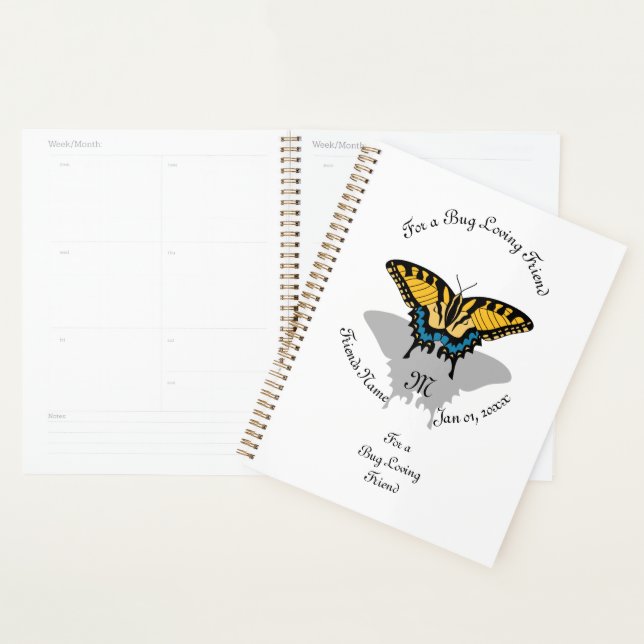 Agenda Monograma da Borboleta (Exibição)