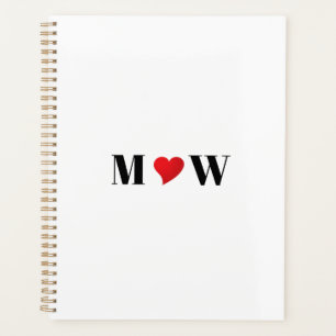 Agenda Monograma das iniciais personalizadas do casal, de
