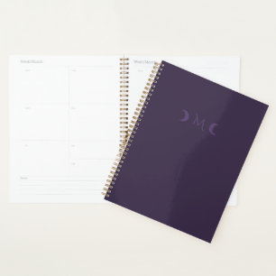 Agenda Monograma das luas violetas empoeiradas