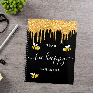 Agenda Monograma de 2022 das abelhas Black Bumble Feliz