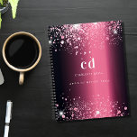 Agenda Monograma de 2025 da brilhante cor-de-rosa<br><div class="desc">Um fundo burguês com poeira brilhante rosa. Personalize e adicione as suas iniciais,  nome e ano de 2023 (ou qualquer ano)</div>