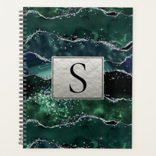 Agenda Monograma de Agitação de Geodo do Marble Silver Ve