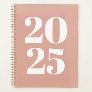 Agenda Monograma de ano personalizado cor-de-rosa poeiren