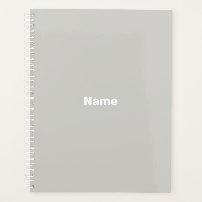 Agenda Monograma de ano personalizado de cinzas pálidas m (Frente)