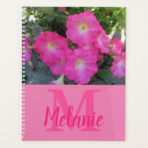 Agenda Monograma de Fotografias de Petunias Rosa