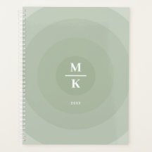 Monograma de Gradação de Círculo Minimalista Verde