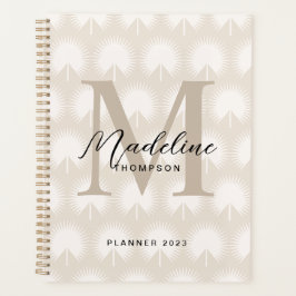 Agenda Monograma de Leaf Script de Chic Beige Anahaw Mini