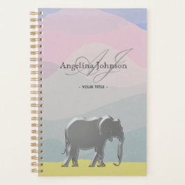 Agenda Monograma de Pastel Rosa