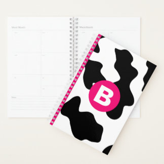 Agenda Monograma de Patterno de Vaca Quirky