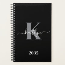 Monograma de Script de Cinza Negra Moderna