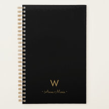 Monograma de Script Dourado Preto Moderno