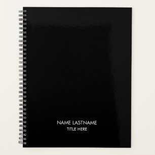 Agenda Monograma de texto de nome personalizado branco pr