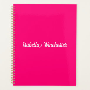 Agenda Monograma do ano com nome personalizado rosa-quent