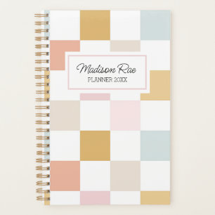 Agenda Monograma do Nome de Vintagem do Verificador Retro