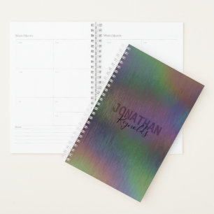 Agenda Monograma do Nome Holográfico Moderno - Planner