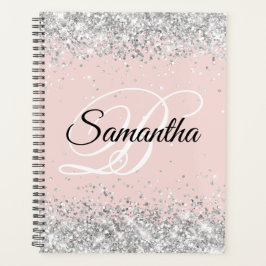 Agenda Monograma do Rico de Lâmpada Glitter Sparver Silve