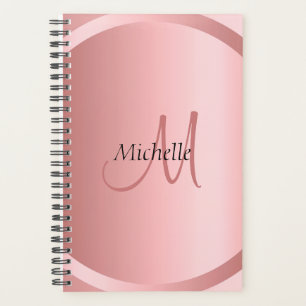 Agenda Monograma Dourado Elegante Personalizado