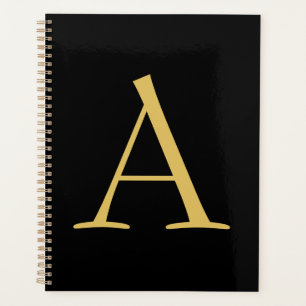 Agenda Monograma Dourado Preto