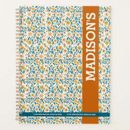 Agenda Monograma e Nome Floral Personalizado