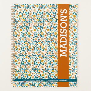 Agenda Monograma e Nome Floral Personalizado